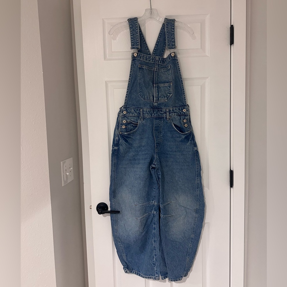 Free People Barrel Leg Overalls